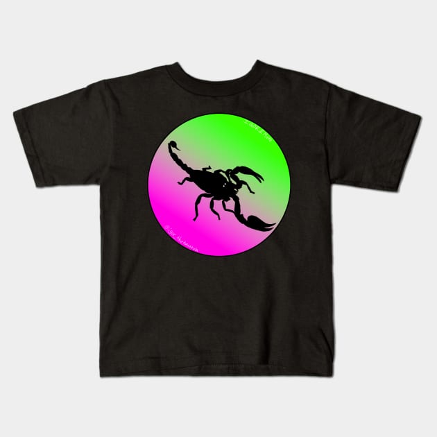 Scorpion Pink/Green “Watermelon” Gradient Kids T-Shirt by IgorAndMore
